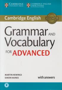 کتاب Cambridge English:Grammar and Vocabulary for Advanced, (کمبریج گرامراند وکبیولری فورادونس) اثر هوینگز
