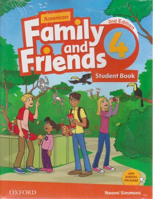 کتاب family and firenfs 4,(آمریکن انگلیش فامیلی اند فرندز 4 استیودنت + ورک بوک) ؛ (ویرایش جدید) اثر سیمونز