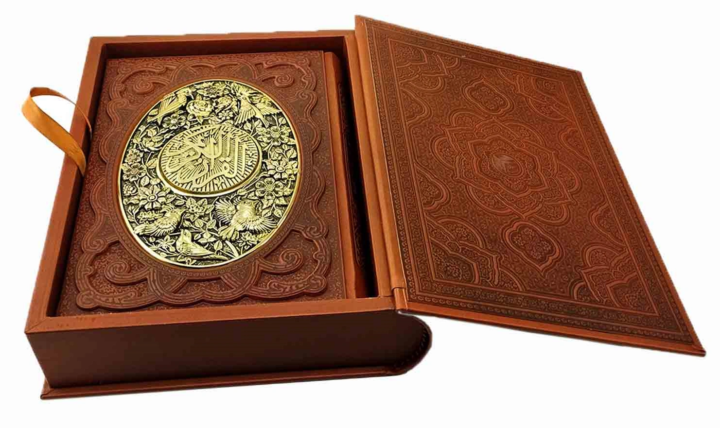 قرآن کریم (وزیری، چرم ،گلاسه، جعبه لپتاپی، طرح مس) نشر آراز بیکران 0