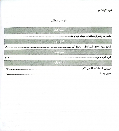 کتاب خرد کردن مو ( مجموعه کتاب های کار و مهارت ) اثر دکتر فاطمه باستانی نشر فن برتر 2