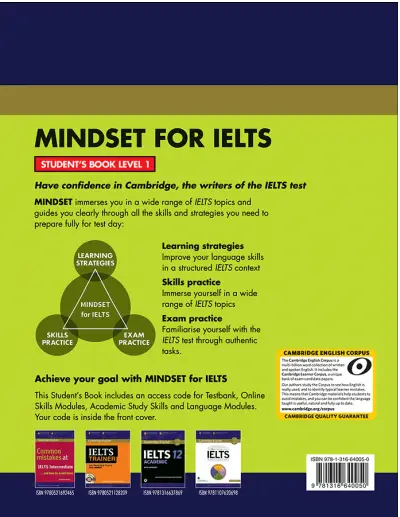 کتاب Cambridge English Mindset For IELTS 1 Student Book + cd , (کمبریج انگلیش مایندست 1) اثر Peter Crosthwaite  0